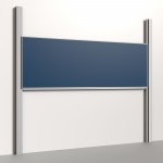 Pylonentafel, 300x100 cm, 1-flächig, höhenverstellbar, Stahlemaille blau 